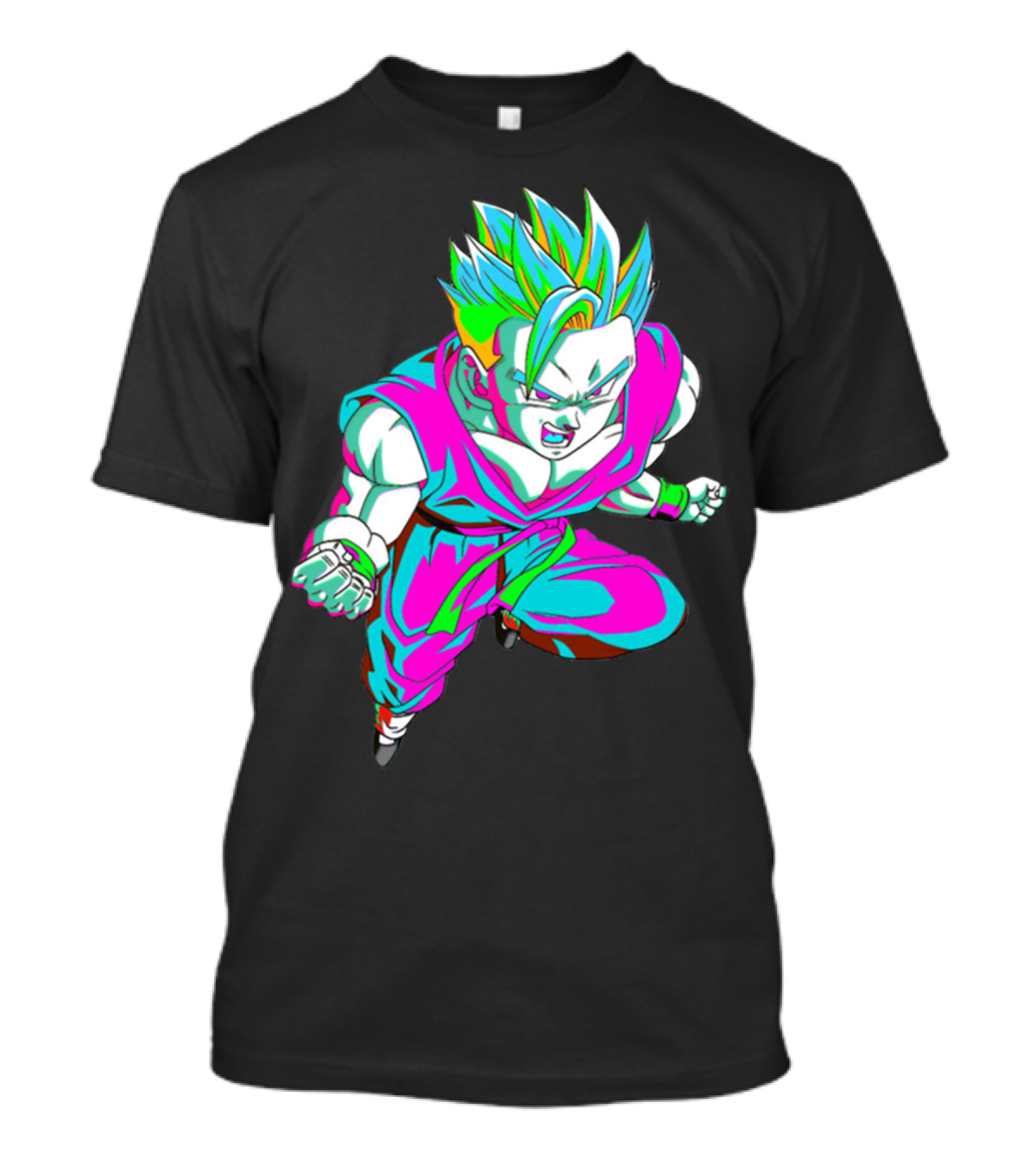 Anime Vaporwave 90s Super Saiyan Style Retro Neon Aesthetic T-Shirt