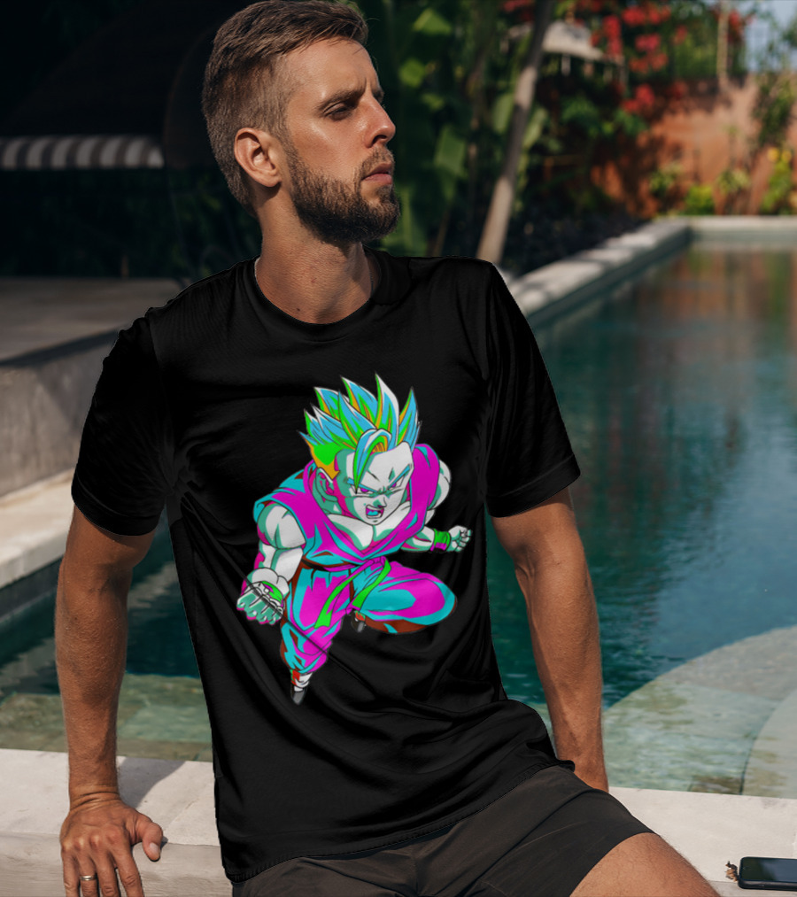 Anime Vaporwave 90s Super Saiyan Style Retro Neon Aesthetic T-Shirt