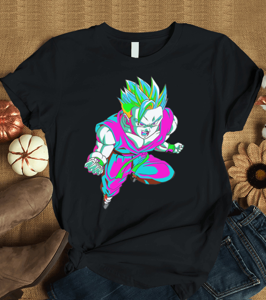 Anime Vaporwave 90s Super Saiyan Style Retro Neon Aesthetic T-Shirt