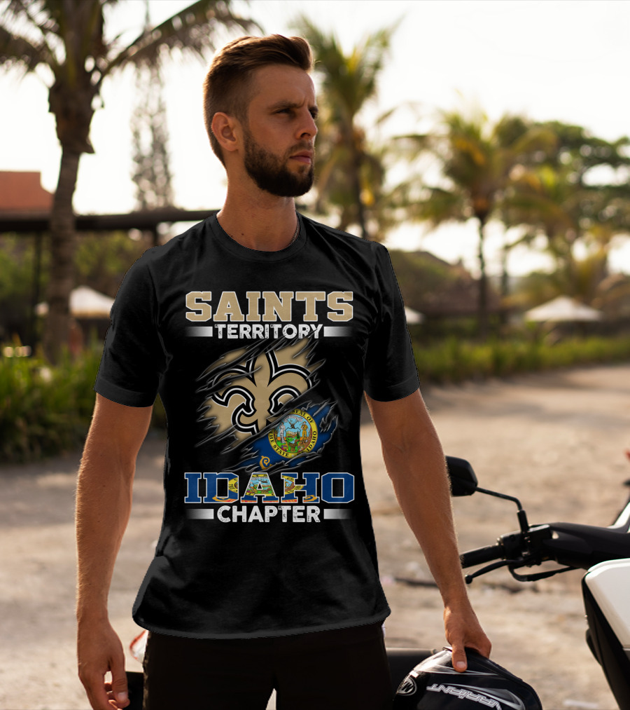 Saints Territory Idaho Chapter State Of Idaho Seal Fleur-De-Lis Symbol T-Shirt