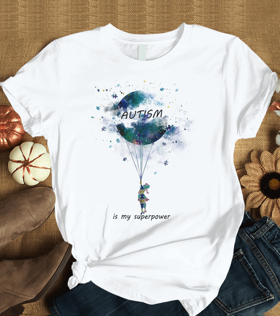 Autism Puzzle Balloon Child is My Superpower T-Shirt