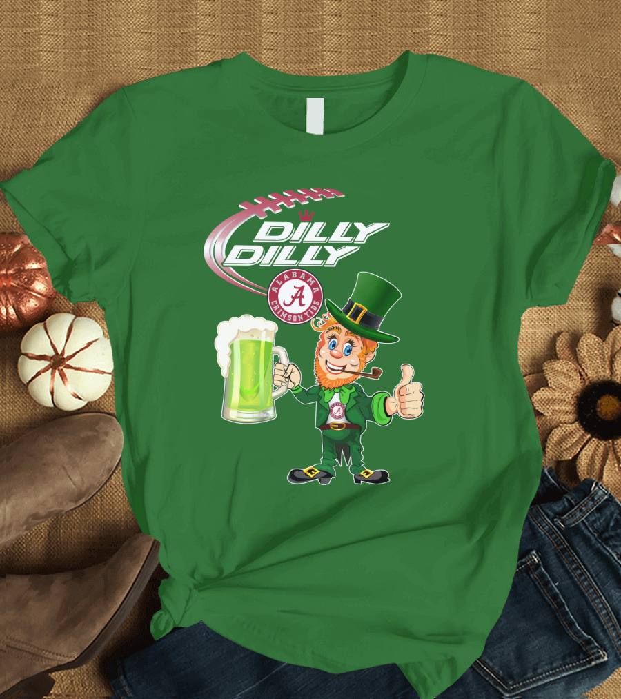 Alabama Crimson Tide Dilly Dilly Football Leprechaun T-Shirt