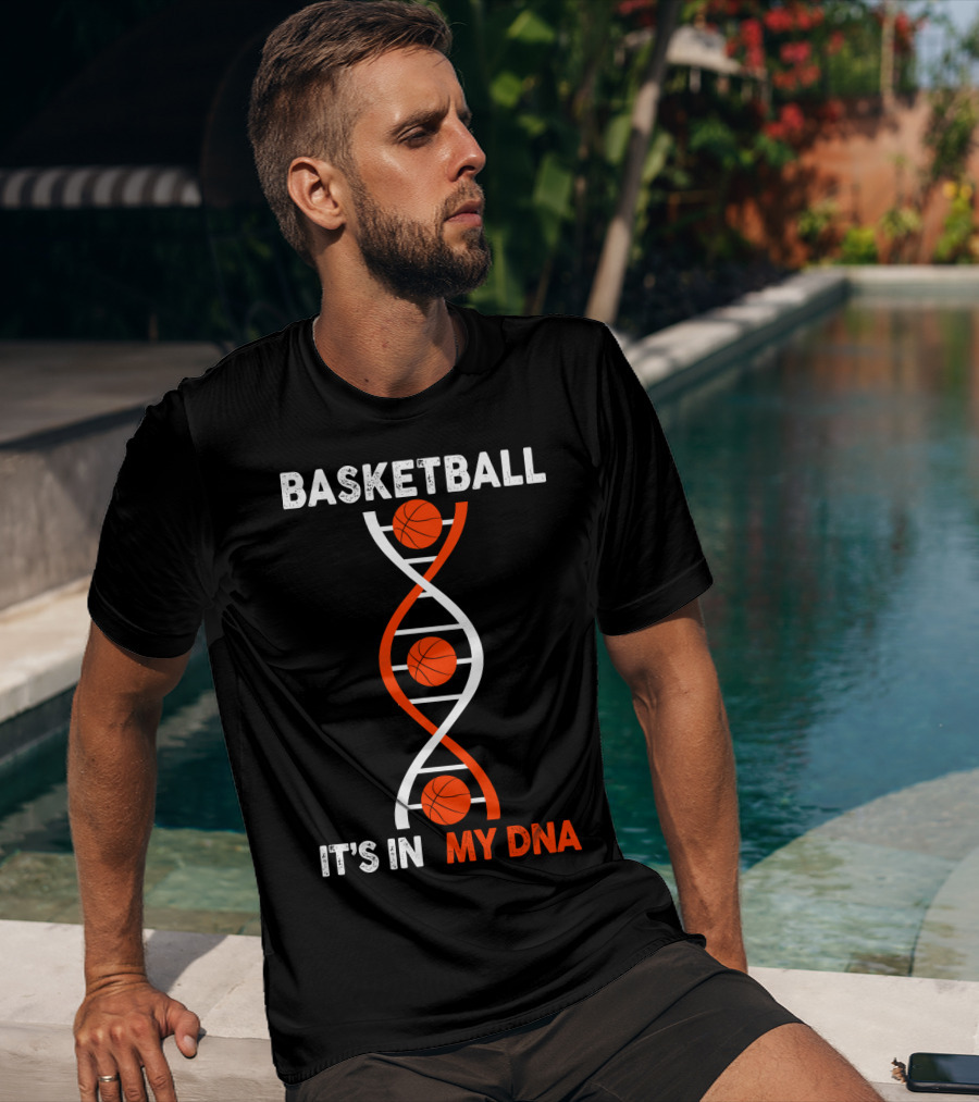 Basketball It's In My DNA Basketball DNA Helix With Basketballs T-Shirt