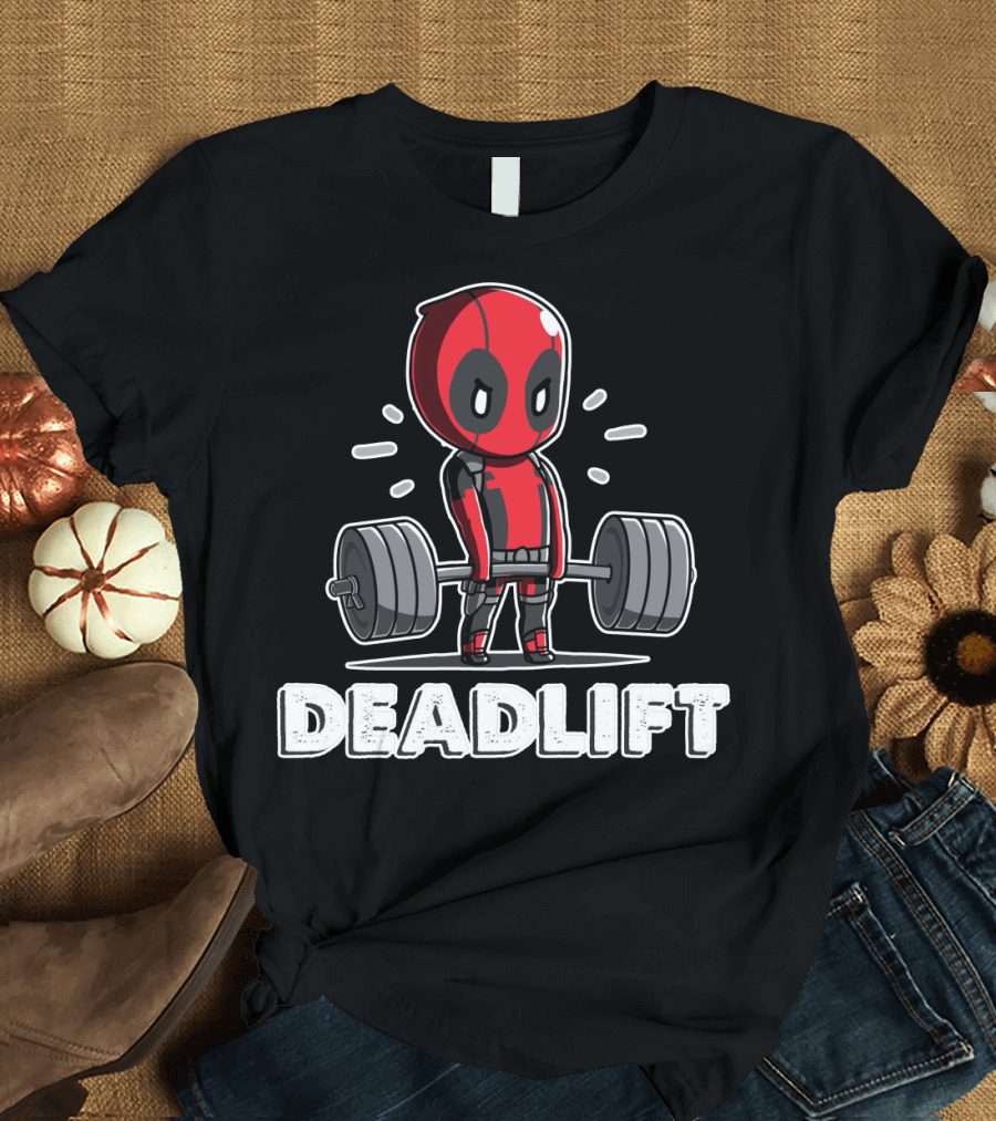 Deadlift Parody Superhero Character with Barbell T-Shirt