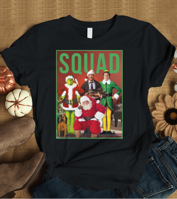 T-Shirt: SQUAD Santa Grinch Elf Christmas Vacation T-Shirt SQUAD Santa Grinch Elf Christmas Vacation T-Shirt