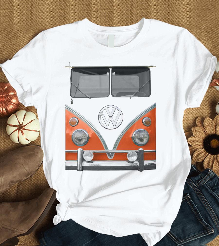 Volkswagen Orange Bus Front Vintage Look T-Shirt