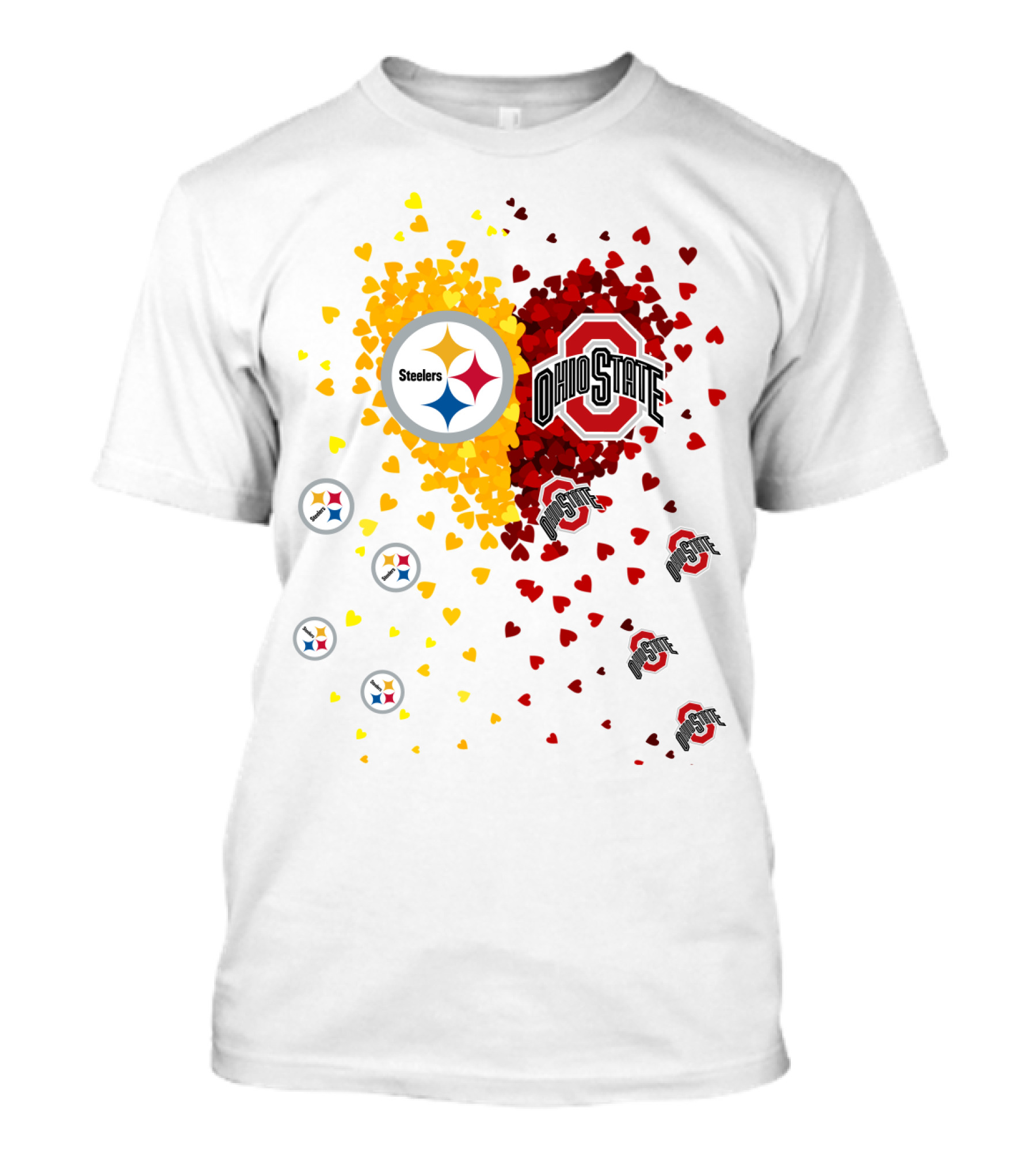 Steelers Ohio State Heart Collage T-Shirt
