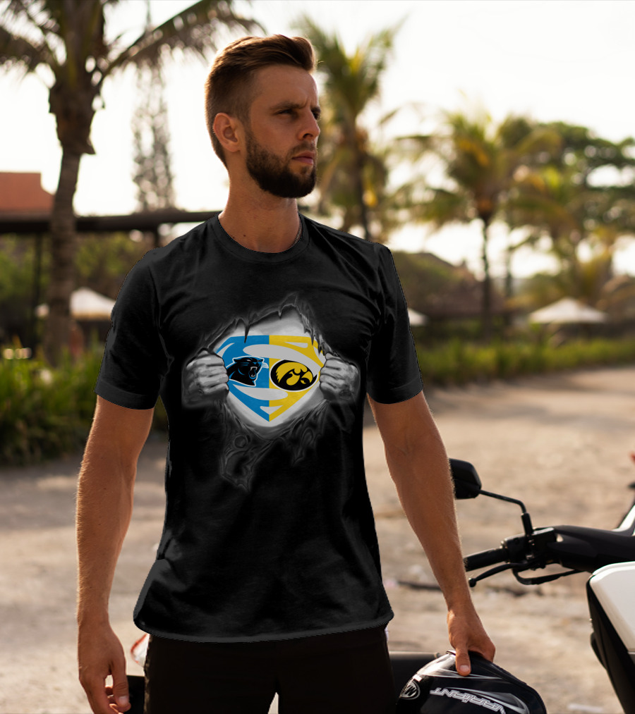 Carolina Panthers Hawkeyes Superman Emblem Combo T-Shirt