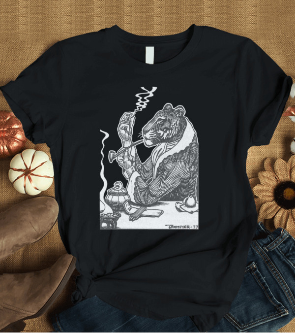T-Shirt: RAKSHASA Trampier 77 Smoking Tiger T-Shirt RAKSHASA Trampier 77 Smoking Tiger T-Shirt