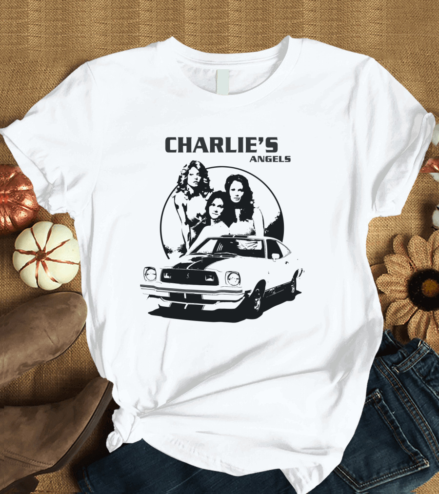 CHARLIE'S ANGELS Retro Classic Car and Trio T-Shirt