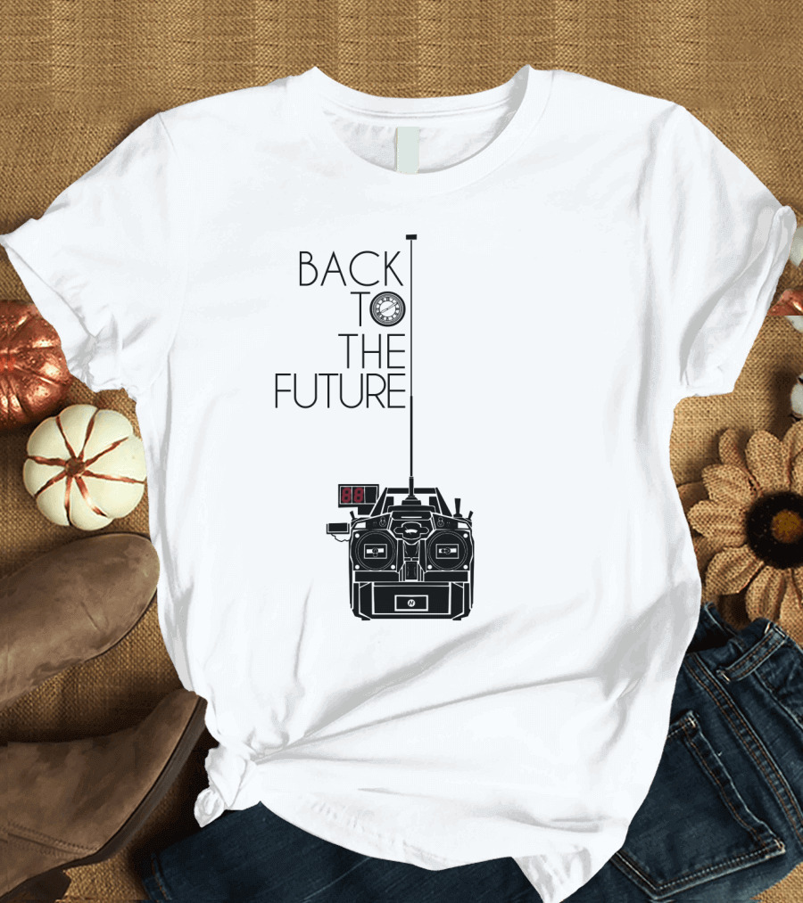 Back to the Future Time Machine Graphic with Clock and DeLorean T-Shirt
