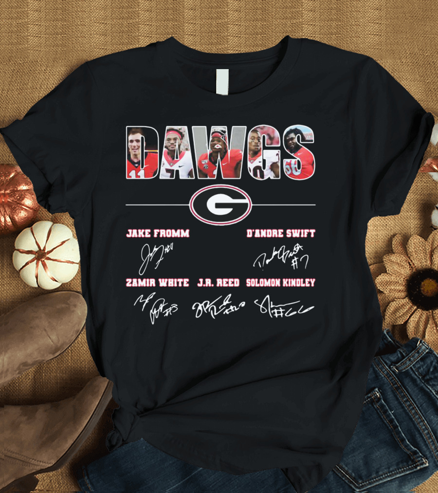 DAWGS Jake Fromm D'Andre Swift Zamir White J.R. Reed Solomon Kindley Georgia Football T-Shirt