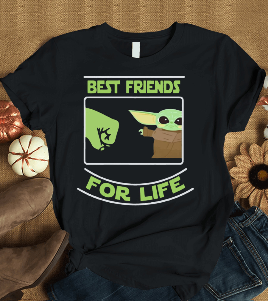 Best Friends For Life Baby Yoda Fist Bump Iconic Meme T-Shirt