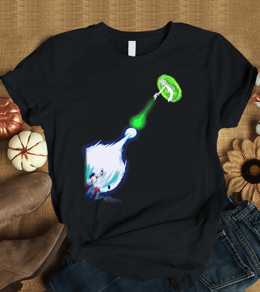 Son Goku Kamehameha vs Rick Sanchez Portal Battle T-Shirt