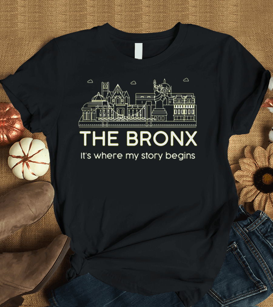 The Bronx It's Where My Story Begins City Skyline Line T-Shirt