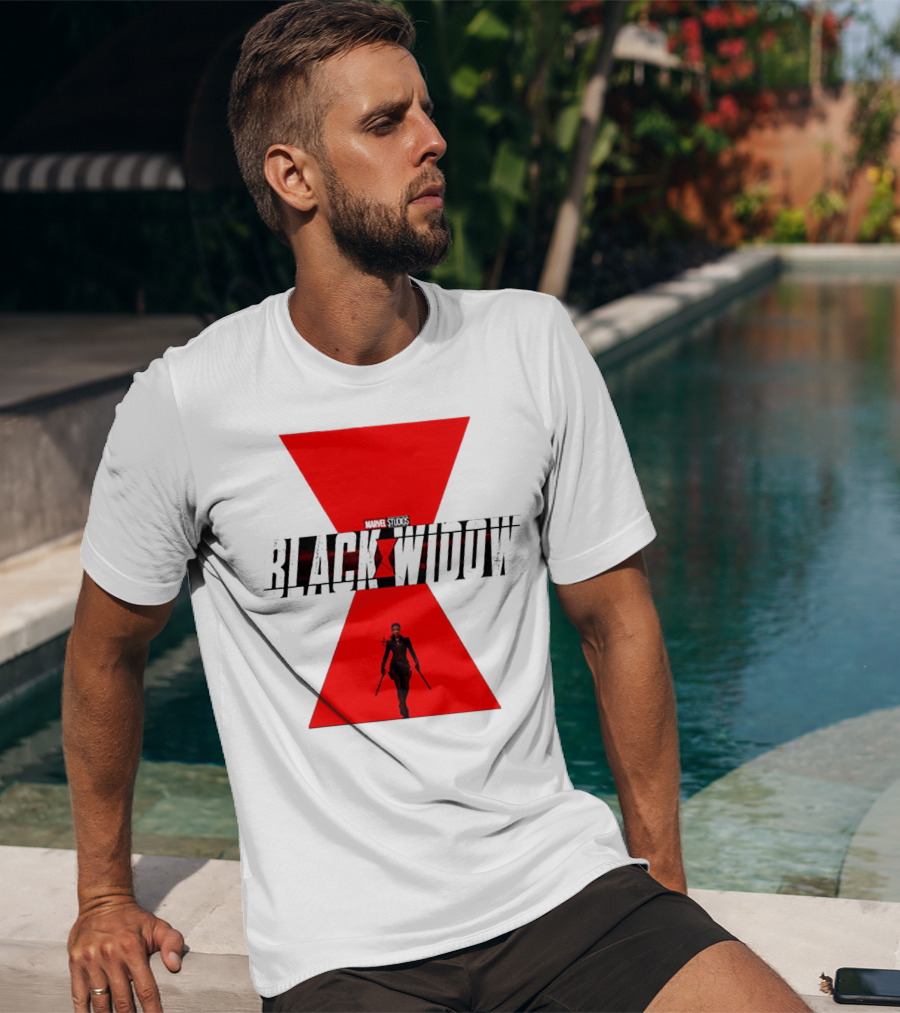Marvel Studios Black Widow Scarlett Johansson Red Hourglass T-Shirt