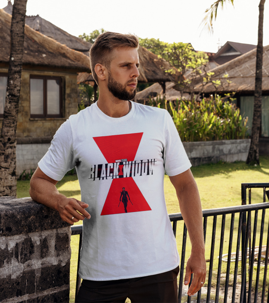 Marvel Studios Black Widow Scarlett Johansson Red Hourglass T-Shirt