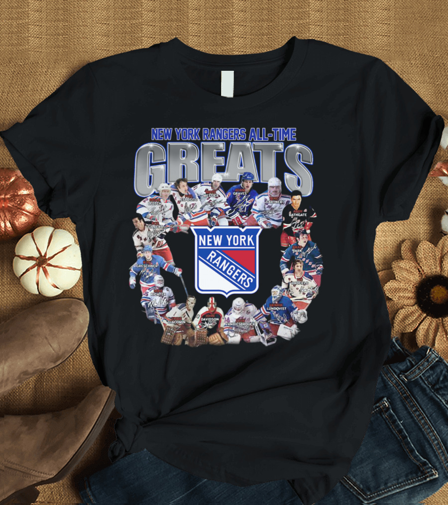 New York Rangers All-Time Greats Legends and Signatures T-Shirt