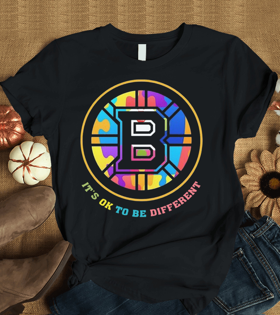 Boston Bruins It's OK To Be Different Rainbow T-Shirt