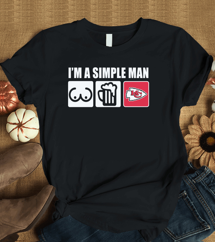 CHIEFS I'M A SIMPLE MAN BEER AND LOGO ICONS T-Shirt