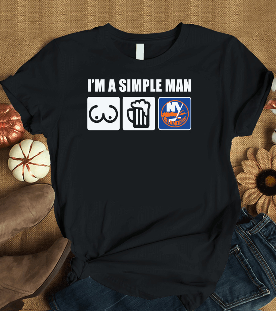I'M A SIMPLE MAN NY ISLANDERS BEER ICONS T-Shirt