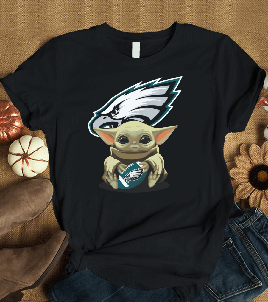 Yoda Baby Philadelphia Eagles Football Fan T-Shirt