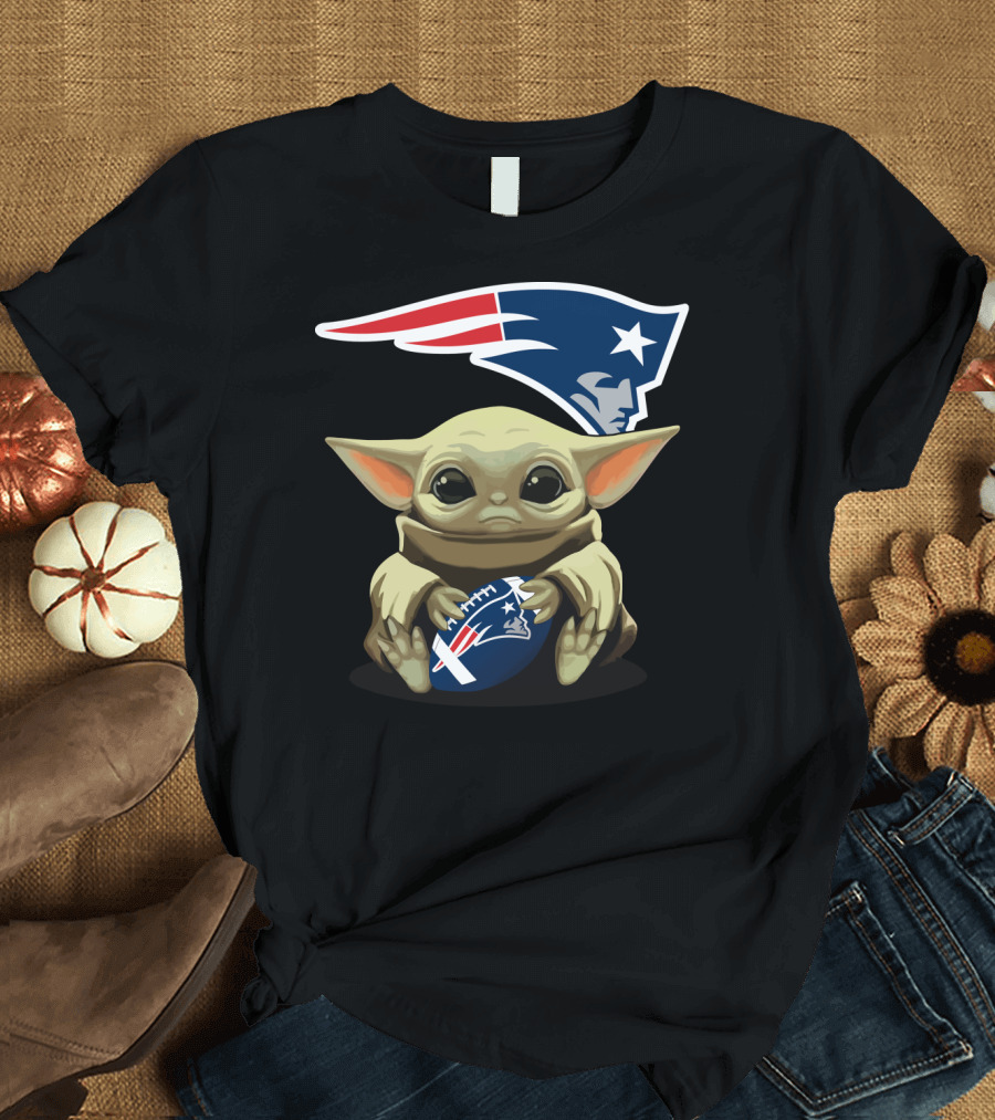 Yoda Baby Patriots Football Star Wars Crossover T-Shirt