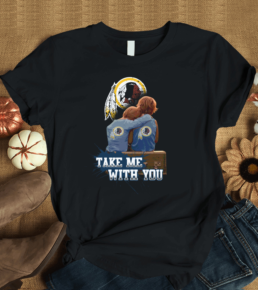 Redskins Take Me With You Feather Symbol Iconic Emblem Hugging Children T-Shirt