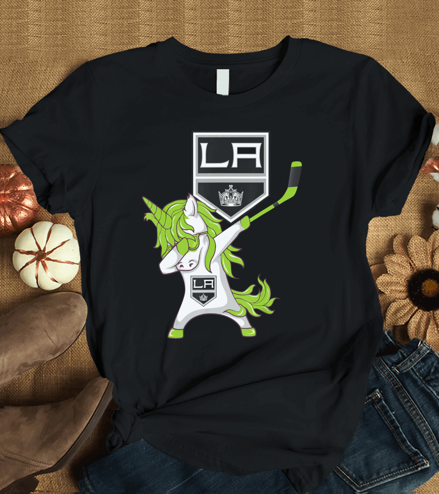 St Patrick Day Dabbing Unicorn Hockey Los Angeles Kings T-Shirt