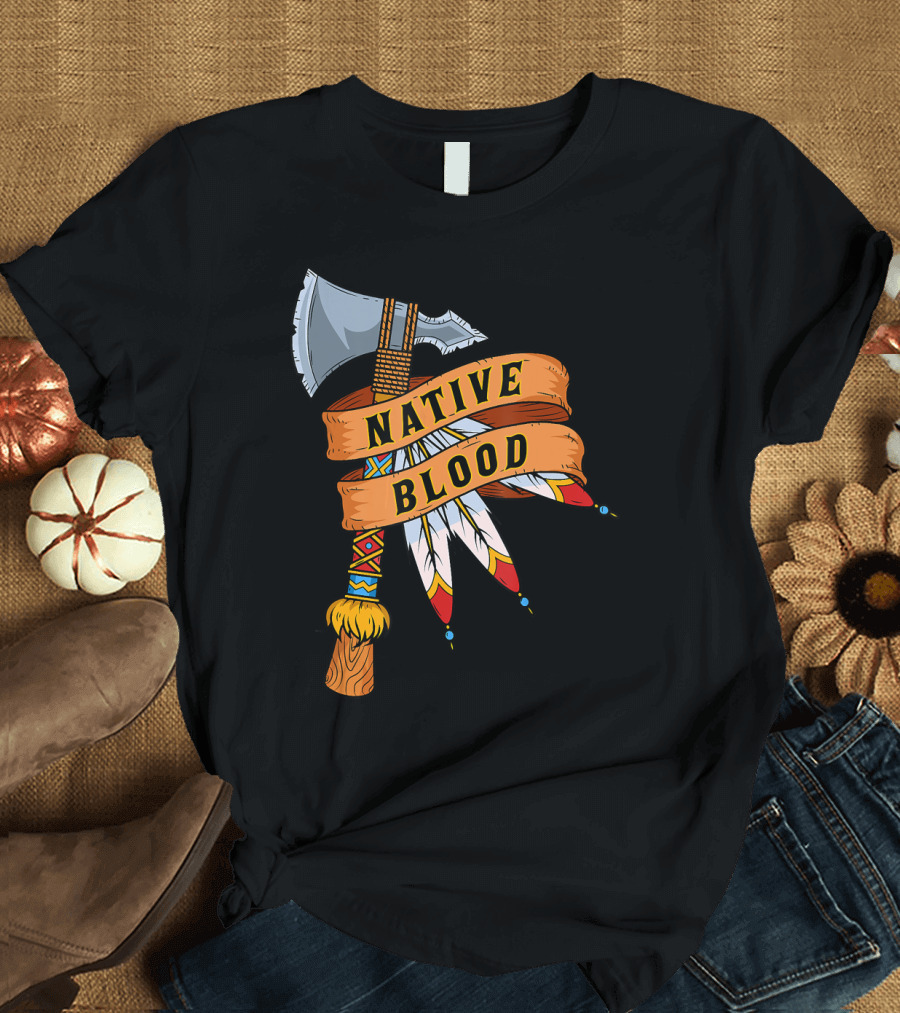 Native Blood Tribal Tomahawk Pride T-Shirt