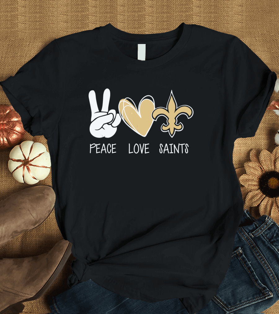 Peace Love Saints Hippie New Orleans Mardi Gras T-Shirt
