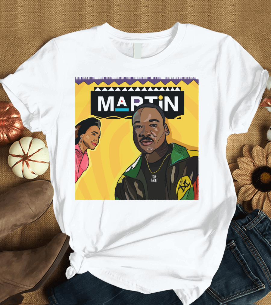 Wassup Like Martin Tribute Yellow Art with Icons T-Shirt