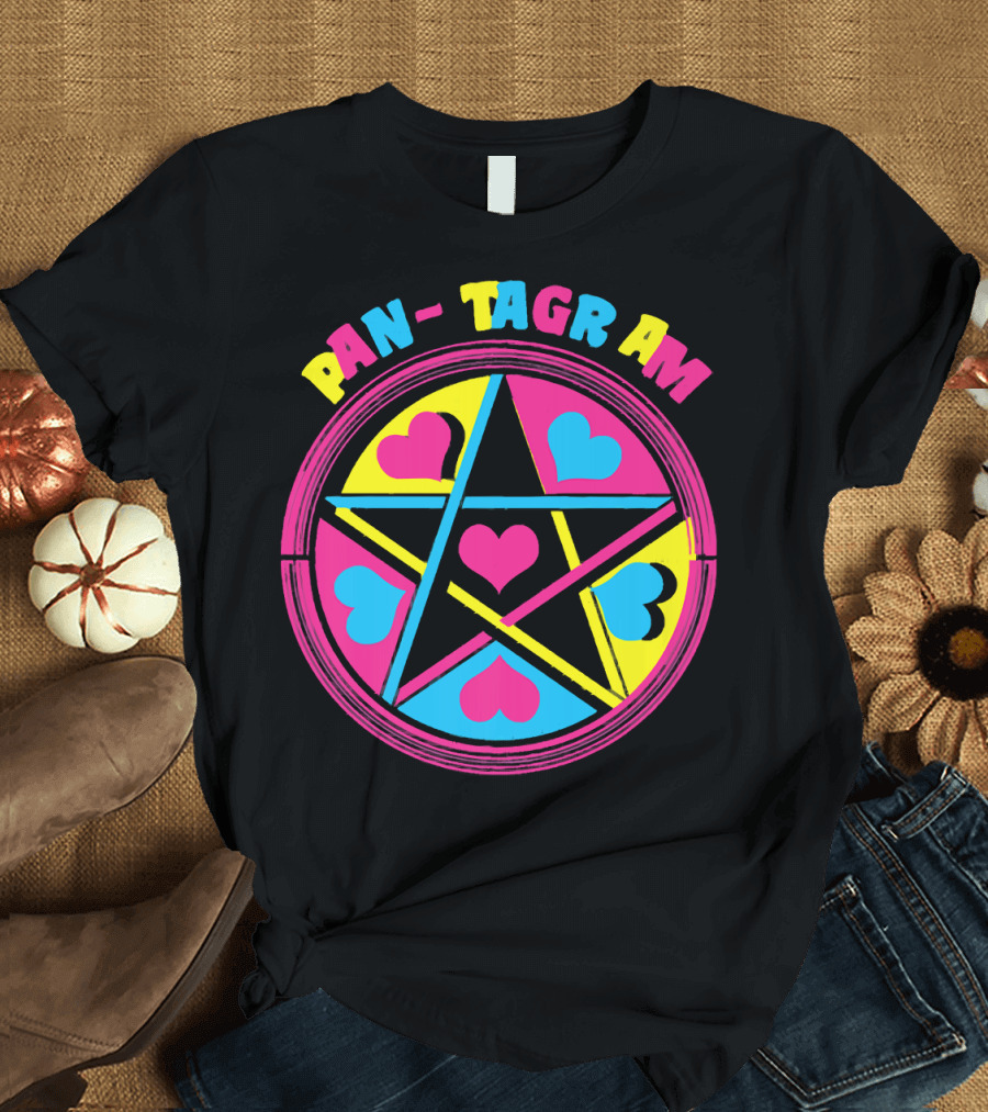PAN-TAGRAM Hearts and Pentagram Retro T-Shirt