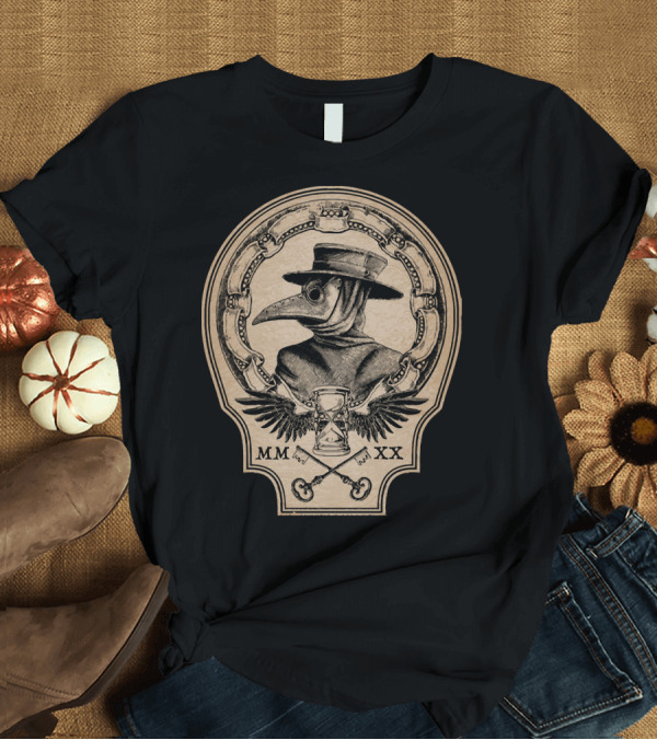 T-Shirt: MMXX Plague Doctor Hourglass and Wings Vintage T-Shirt MMXX Plague Doctor Hourglass and Wings Vintage T-Shirt