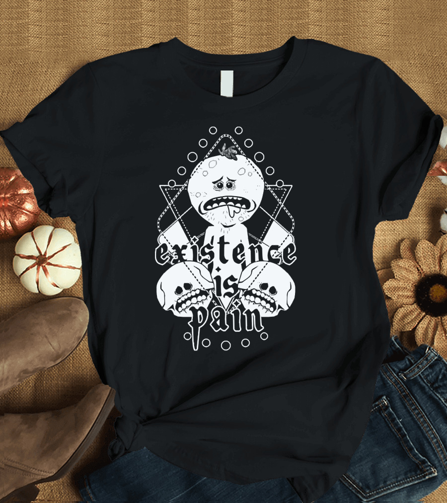 Mr. Meeseeks Existence is Pain Skulls Geometric T-Shirt