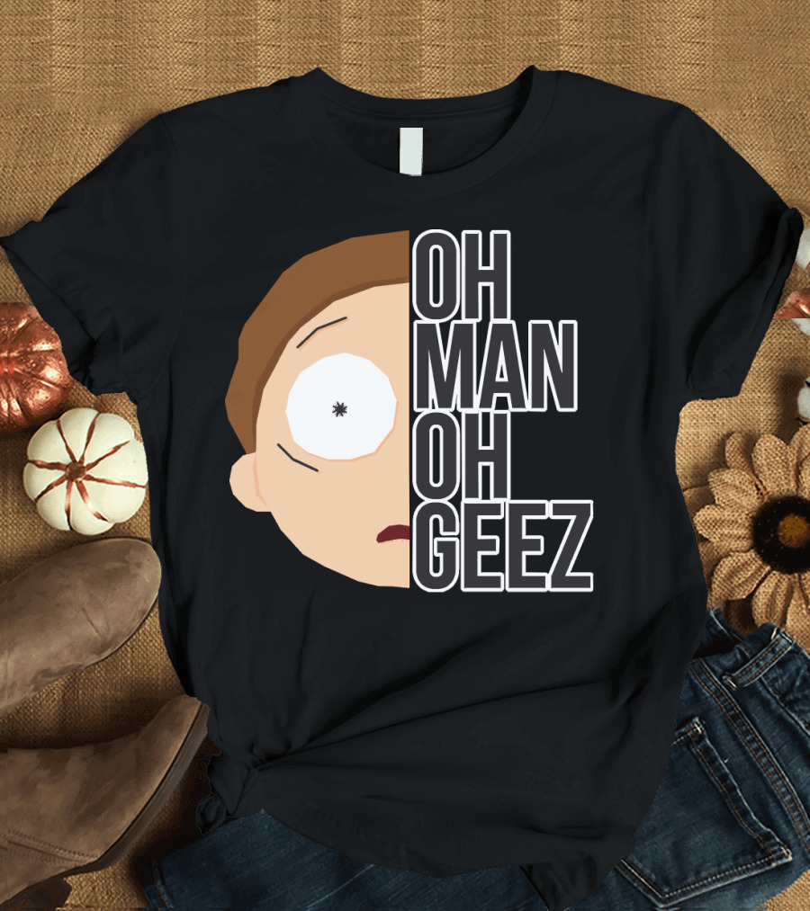 Oh Man Oh Geez Morty Split Face T-Shirt