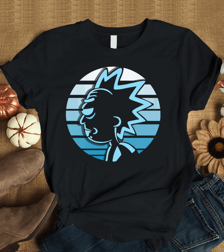 Rick Sanchez Profile Neon Stripes T-Shirt