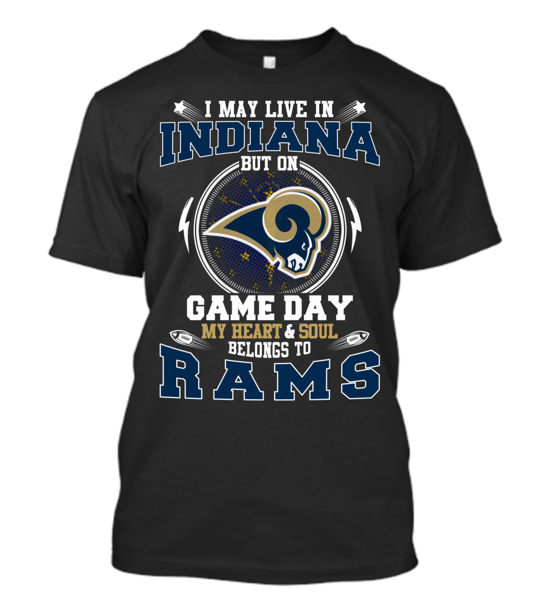 Indiana Game Day My Heart & Soul Belongs To Rams T-Shirt
