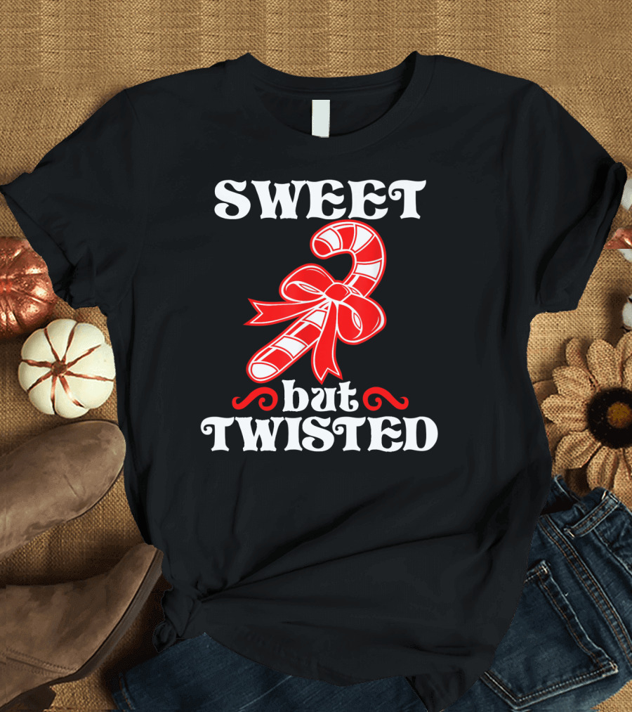 Sweet but Twisted Candy Cane Bow T-Shirt