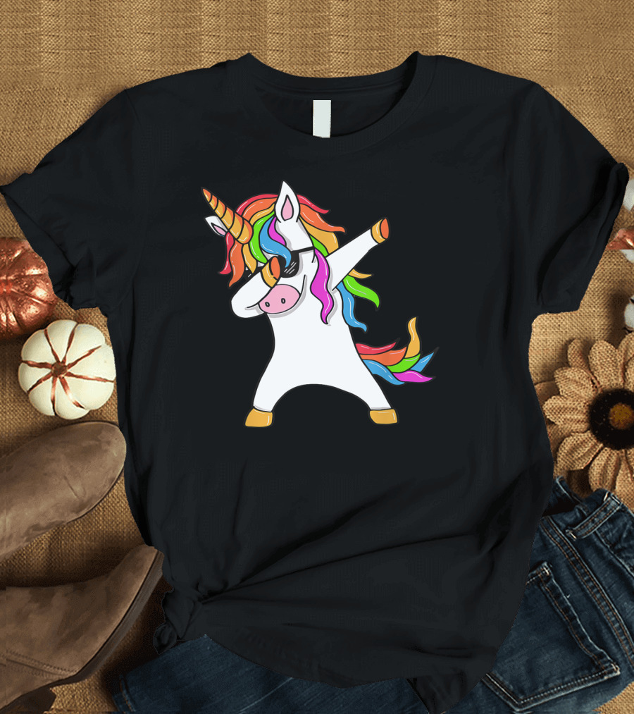 Rainbow Dabbing Unicorn Dab Unicorn T-Shirt