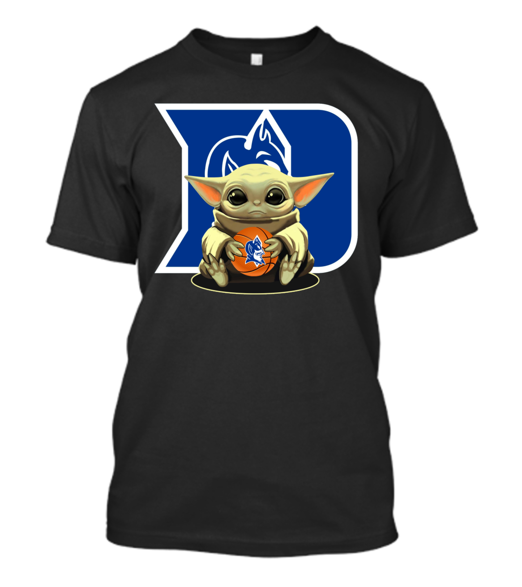 Baby Yoda Basketball With Duke Blue Devils T-Shirt