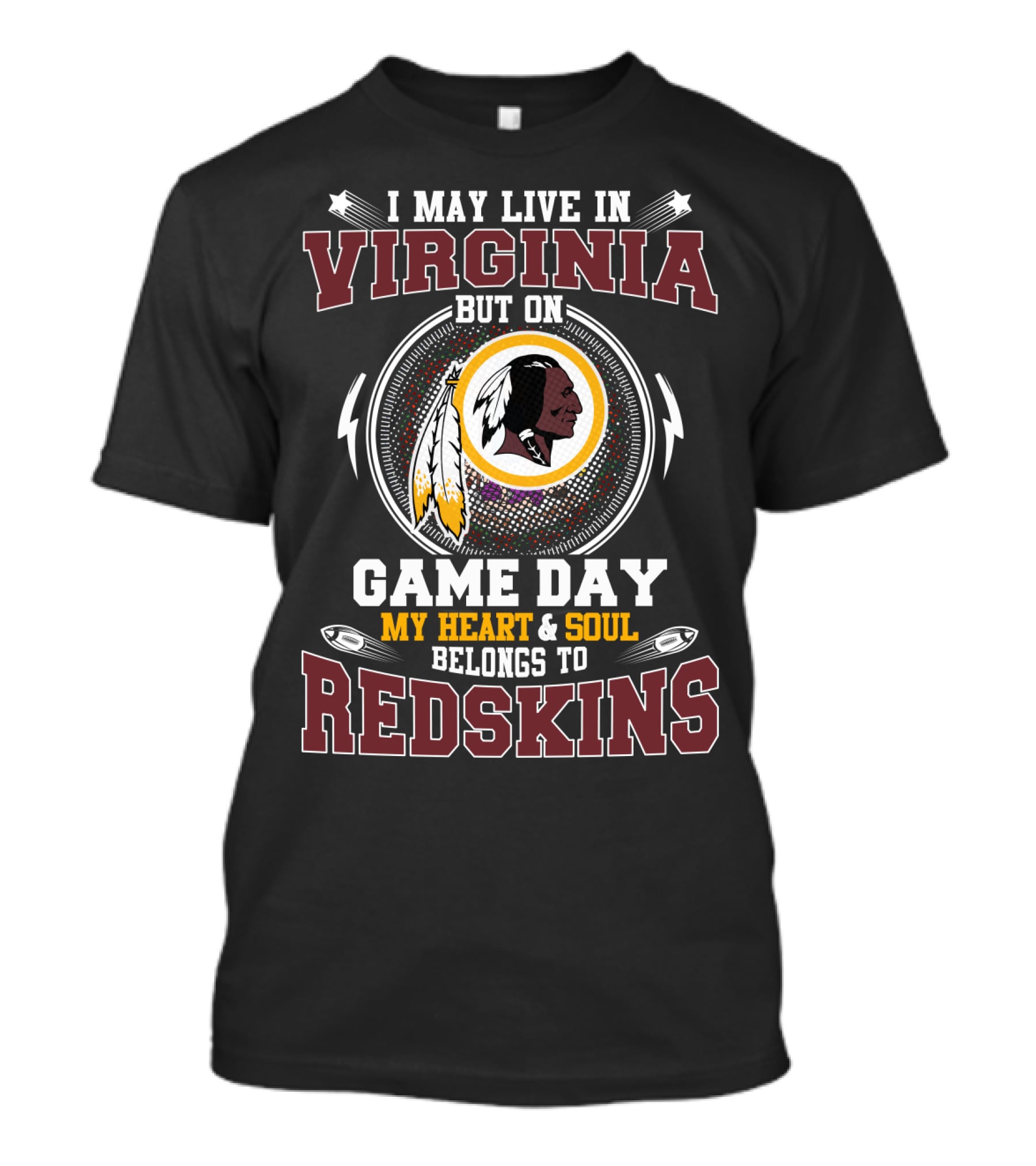 Virginia Game Day My Heart Soul Belongs To Redskins T-Shirt