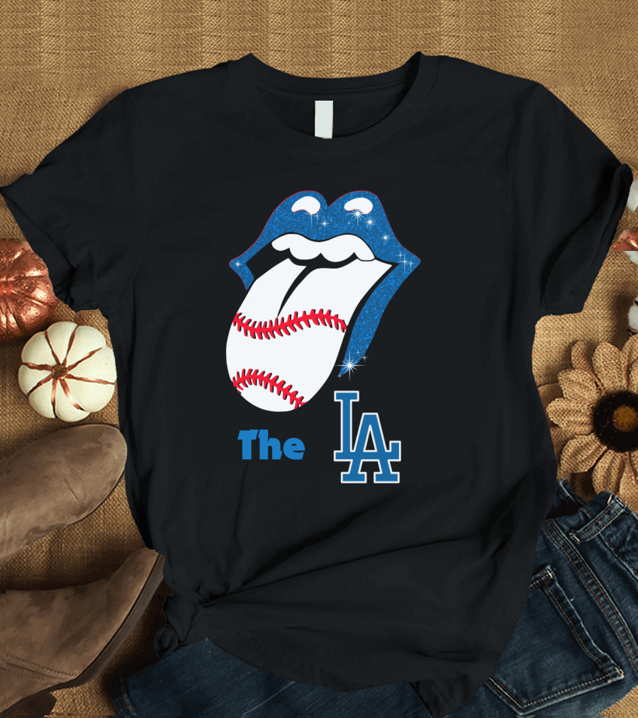 The LA Smile Dodgers Baseball Tongue T-Shirt