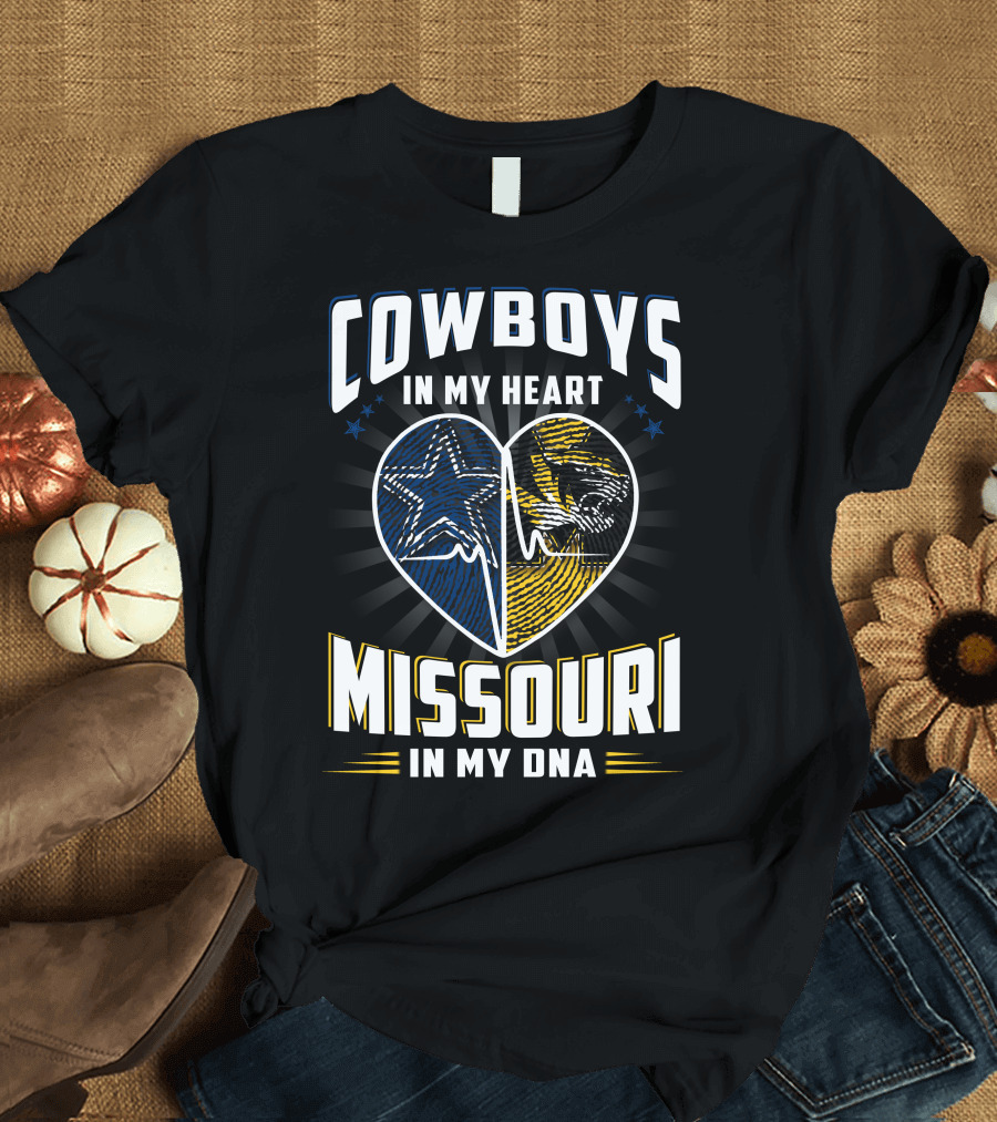 Cowboys In My Heart Missouri In My DNA T-Shirt