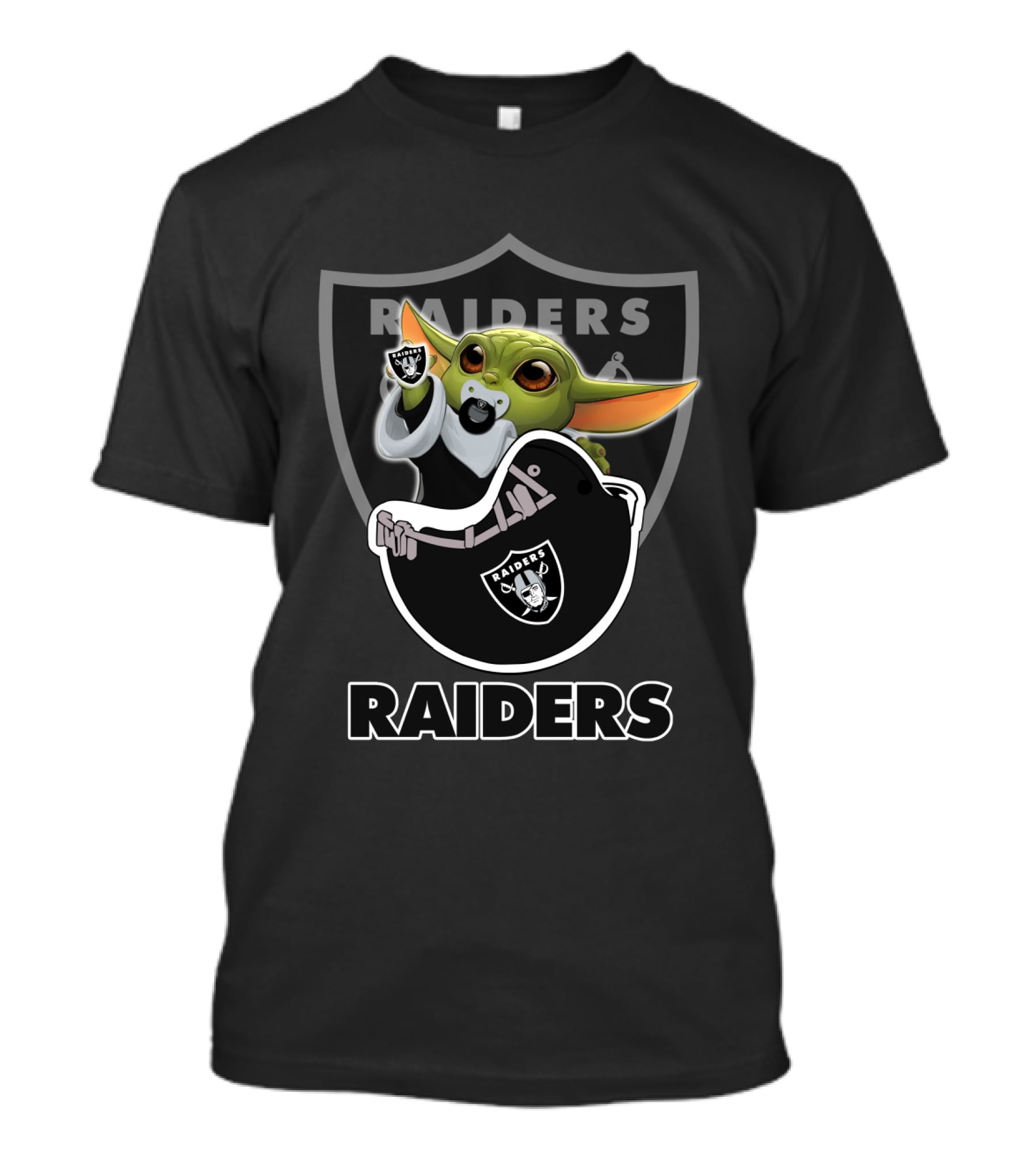 Raiders Baby Yoda Holding Team T-Shirt