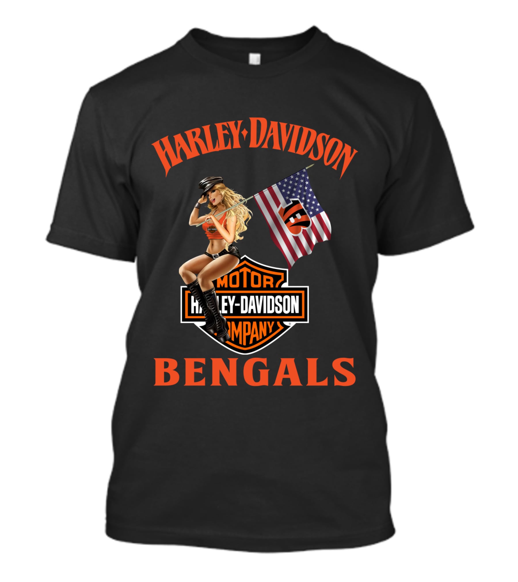 Harley Davidson Motor Company Bengals Nflcb1 T-Shirt