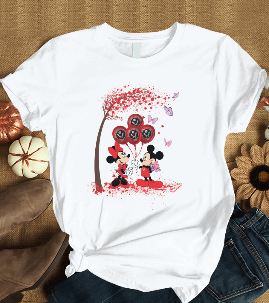 DH 29 Premier League Sheffield United Mickey Minnie Balloons T-Shirt