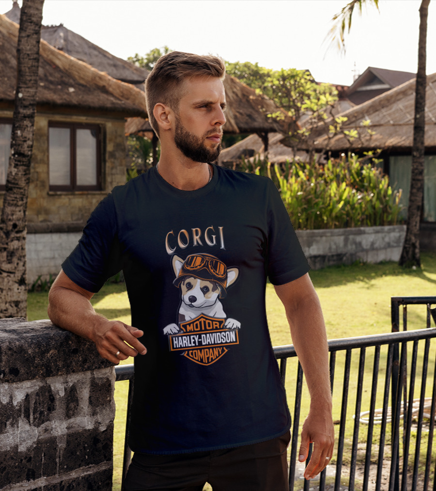 Corgi Motor Harley Davidson Company T-Shirt