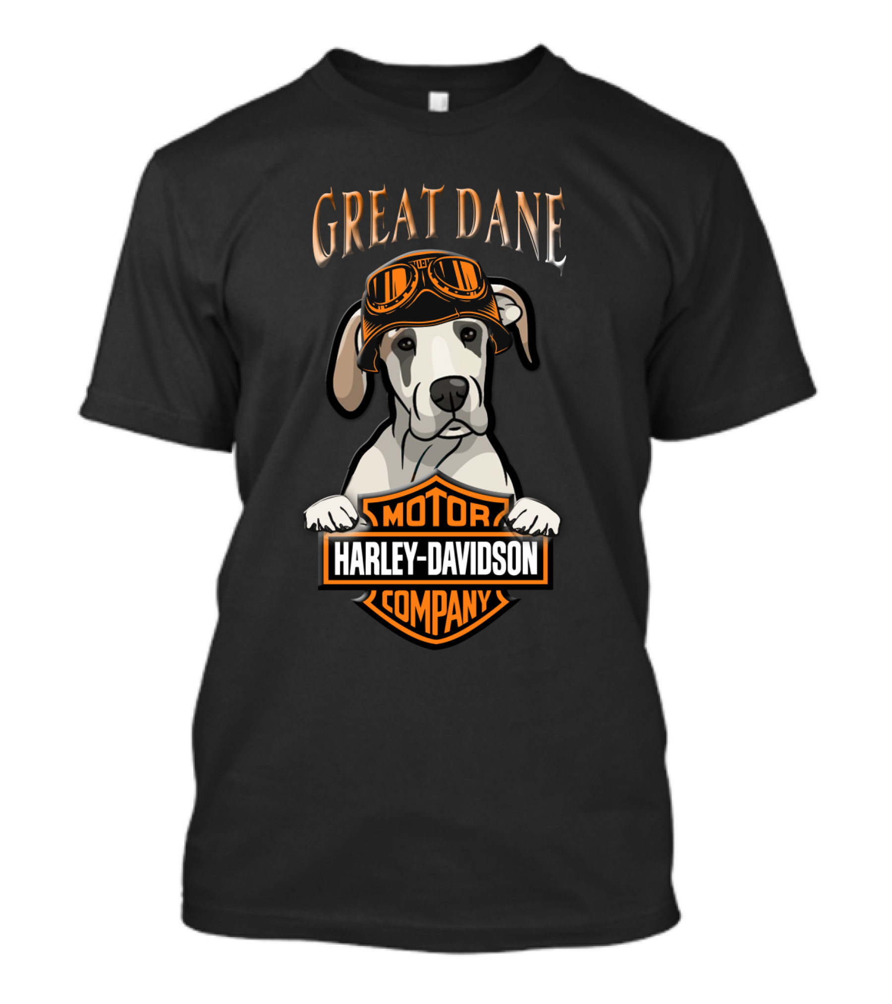 Great Dane Harley Davidson Motor Company Dog With Vintage Goggles T-Shirt