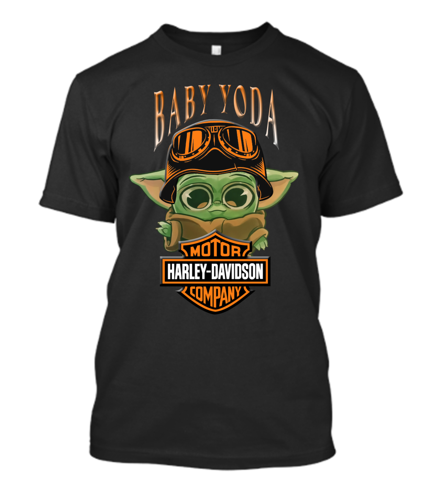 Baby Yoda Harley Davidson Motor Company Cute Dh 33 01 Motorcycle T-Shirt